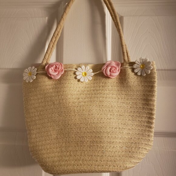 Lilly & Hazel Other - Cute Flower Floral Purse Bag Pink Rose White Daisy Little Flower Girl Sparkly